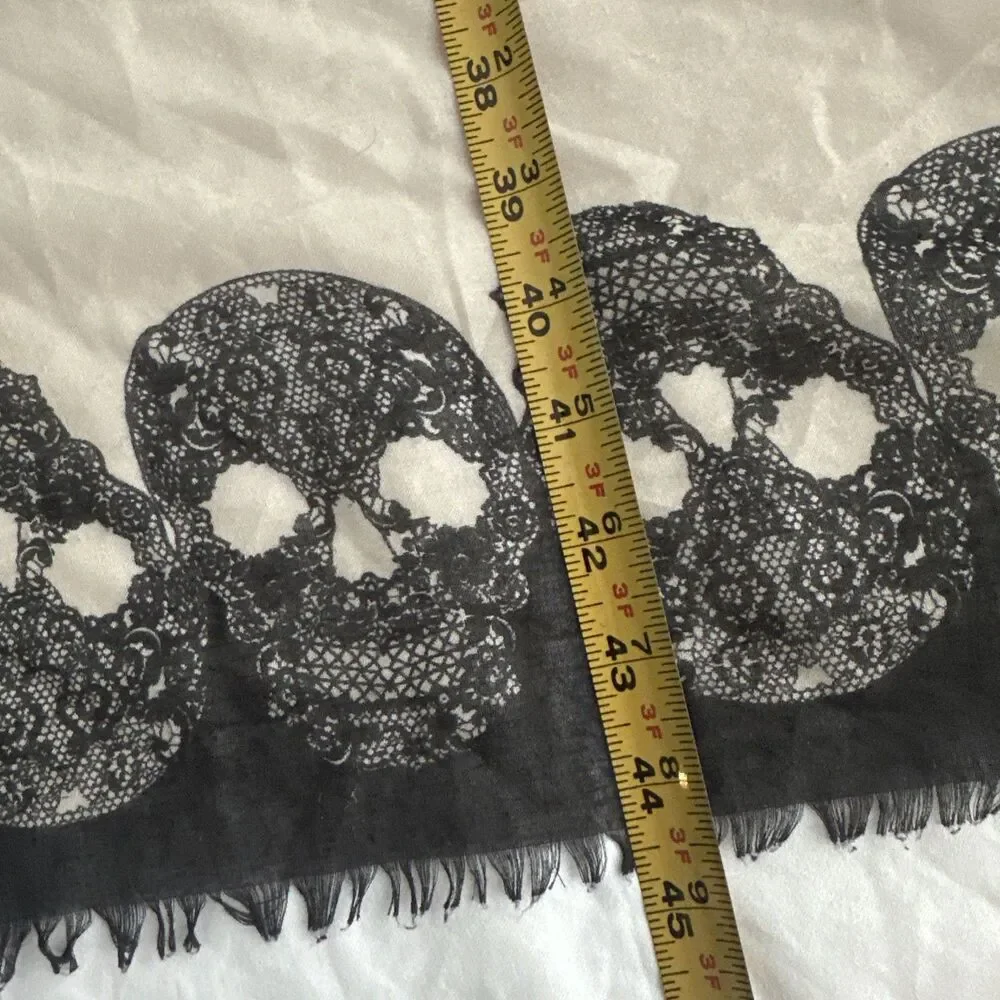 Skull Scarf Square 45" Boho Halloween - Picture 2 of 12